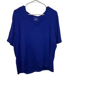 Chico's Tee shirt T blouse top women's 16 blue bright half sleeve soft comfy